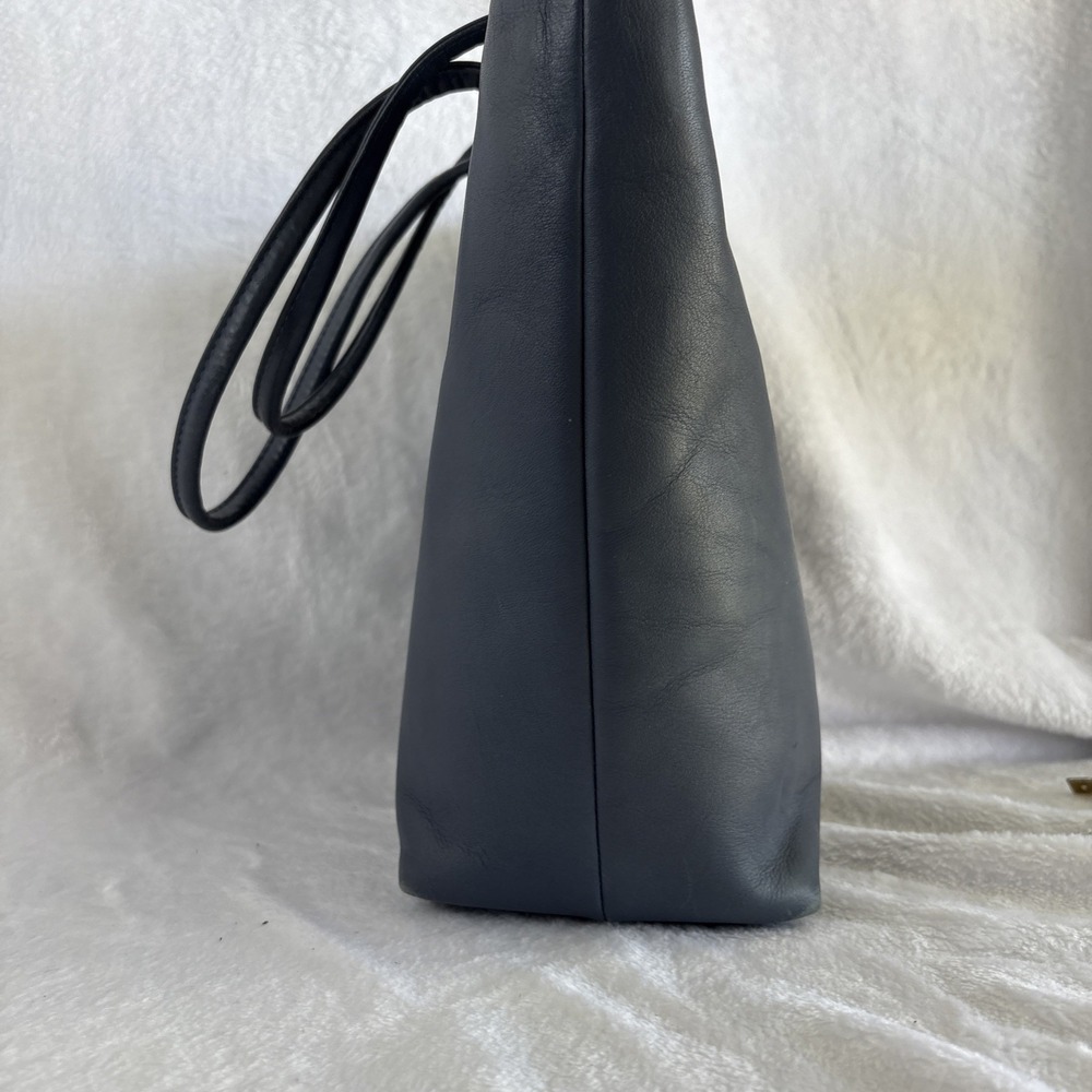Vintage COACH Mini Lunch Tote Blue Leather Small Bag Hangtag 4068 90s USA - Picture 9 of 16